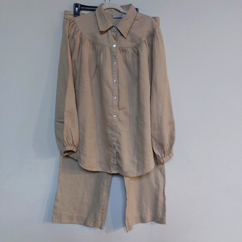 SPIEGEL Women's Tan Two Pieces Pants Set Size XL